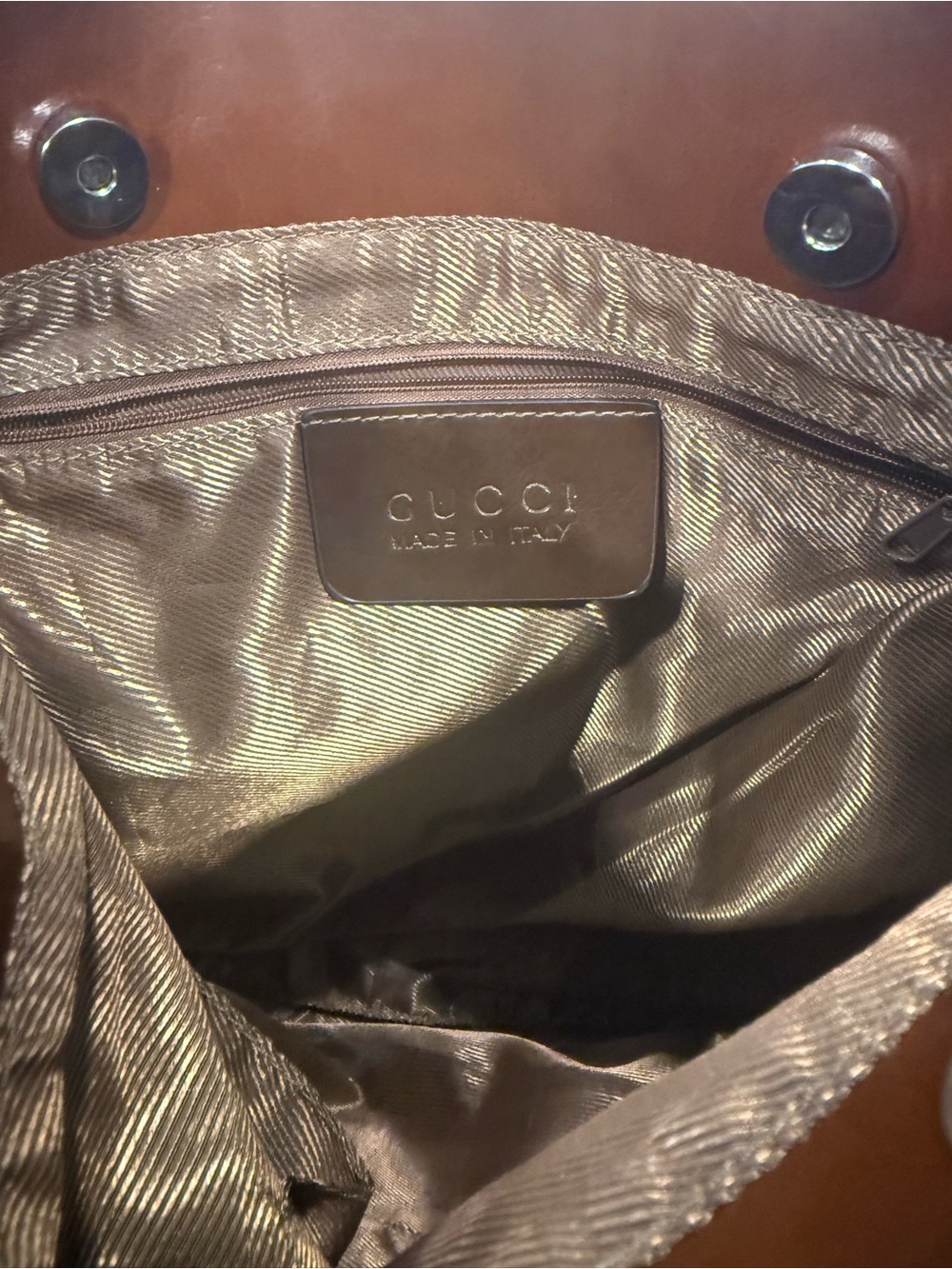 Vintage Gucci Inspired Brown Leather Tote Bag Large Shoulder Bag Satchel Purse - Picture 5 of 8